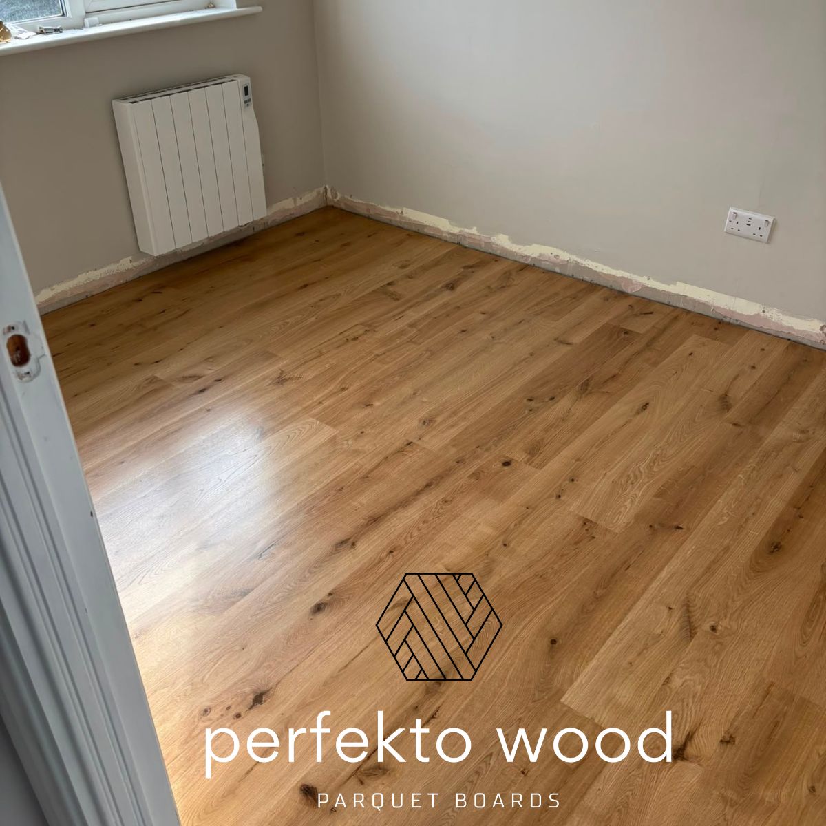 Engineered oak flooring no bevels Dublin — Bona Traffic HD Clear finish — Perfekto Wood